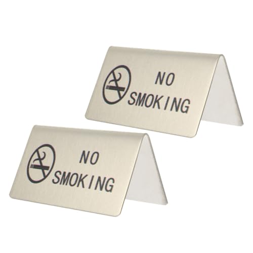 VICASKY 2 Stück Teiliges Edelstahl No Smoking Schild Tischaufsteller Lesbare Gravur Rauchverbot Hinweis für Büro Restaurant Hotel Gemeinschaftsbereiche VICASKY 2 Stück Teiliges Edelstahl No Smoking Schild Tischaufsteller Lesbare Gravur Rauchverbot Hinweis für Büro Restaurant Hotel Gemeinschaftsbereiche von VICASKY