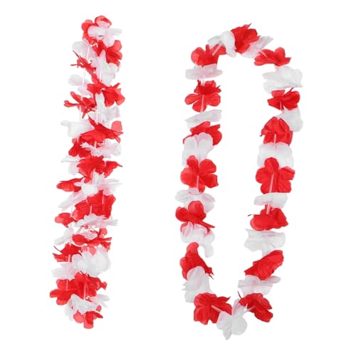 VICASKY 2 Stück Teiliges Hawaiianische Blumenketten in Nationalflaggenfarben Rot und Weiß Tropische Party Girlanden für Sommerfeste Nationalfeiertag und Festivaldekorationen Farbenfrohe VICASKY 2 Stück Teiliges Hawaiianische Blumenketten in Nationalflaggenfarben Rot und Weiß Tropische Party Girlanden für Sommerfeste Nationalfeiertag und Festivaldekorationen Farbenfrohe von VICASKY