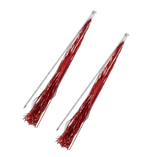 VICASKY 2 Stück Teiliges Katzenspielzeug mit Kunststoffgriff Bunte Lange Quasten Interaktives Teaser Stabspielzeug für Katzen Fördert Spielerische Aktivität und Bindung für Zuhause Rot VICASKY 2 Stück Teiliges Katzenspielzeug mit Kunststoffgriff Bunte Lange Quasten Interaktives Teaser Stabspielzeug für Katzen Fördert Spielerische Aktivität und Bindung für Zuhause Rot von VICASKY