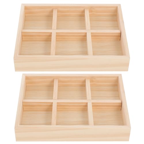 VICASKY 2 Stück Teiliges Kleines Rustikales Holztablett mit Fächern Multifunktionales Holztablett aus Natürlichem Material Stabiles Servierbrett für Snacks Gemüse Dips Schmuck und Partys VICASKY 2 Stück Teiliges Kleines Rustikales Holztablett mit Fächern Multifunktionales Holztablett aus Natürlichem Material Stabiles Servierbrett für Snacks Gemüse Dips Schmuck und Partys von VICASKY