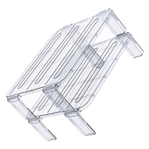 VICASKY 2 Stück Teiliges Kühlschrank Organizer Stapelbares Transparentes Fridge Storage Rack Multifunktionales Leichtes Küchenregal für Gewürze Vorräte Obst und Gemüse Bpa Frei Einfach zu von VICASKY