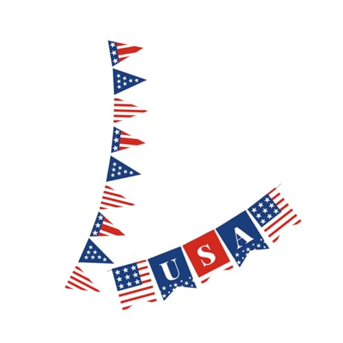 VICASKY 2 Stück Teiliges Of July Banner aus Leichtem Papier Patriotische Independence Day Dekoration Langlebige Party Wimpelkette für Innen und Außen Einfach Aufzuhängen Reißfest und von VICASKY