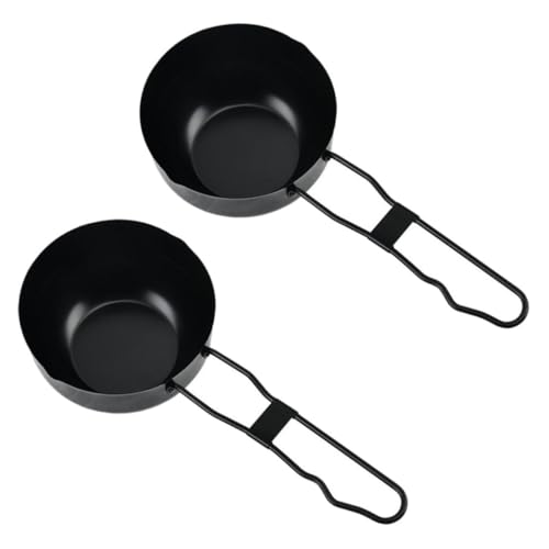 VICASKY 2 Stück Teiliges Outdoor Kochgeschirr Set Tragbare Eisenpfannen für Camping und Picknick Schnelles Erhitzen Energiesparend und Verbrühbare Griffe für Outdoor Aktivitäten von VICASKY