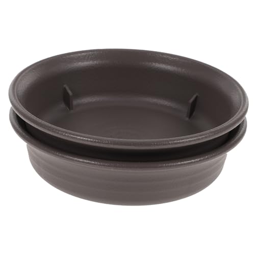 VICASKY 2 Stück Teiliges Rundes Pflanzenuntersetzer aus Dickem Resin Blumentopf Abtropfschale Wasserfest Praktisch für Innen und Außenbereich Schützt Boden vor Verschmutzung und Staunässe von VICASKY