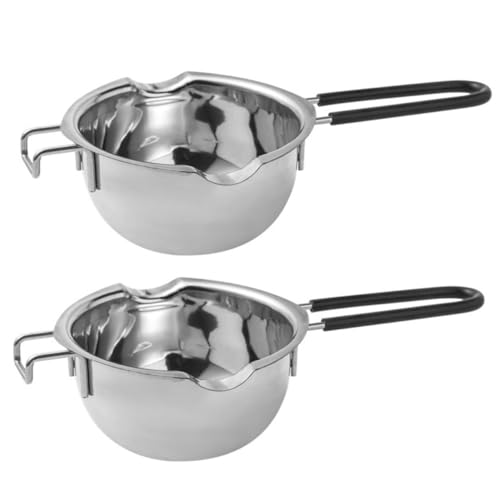 VICASKY 2 Stück Teiliges Schmelztopf mit Silikongriff Butter Schokolade Käse Schmelzschüssel Hitzebeständig Praktischer Schmelztiegel für Fondue und DIY Süßigkeiten Zufällige Farbe von VICASKY