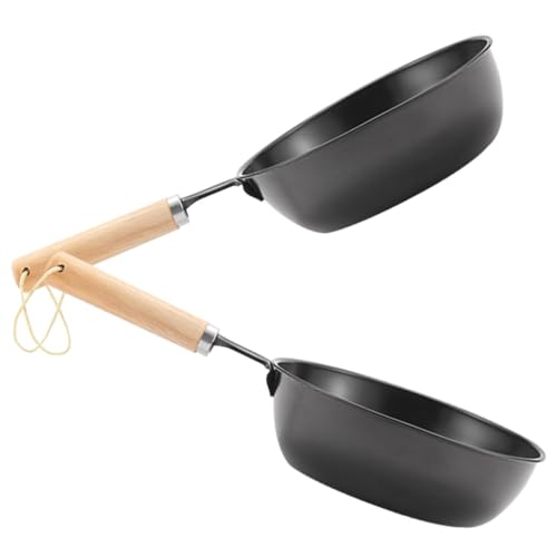 VICASKY 2 Stück Tragbarer Outdoor Holzkohle Brenntopf mit Holzgriff Teiliges Kompakter Holzkohleanzünder für Camping Grillen Gartenfeuer Leicht und Einfach zu Bedienen von VICASKY