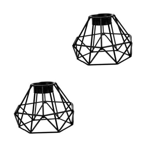VICASKY 2 Stück Vintage Lampenschirm Diamantform Hohl Retro Lampenschirm Draht Abdeckung für Decken und Wandleuchte Dekorativ Warmes Licht Einfach Anzubringen Stilvoll für Wohnzimmer und von VICASKY