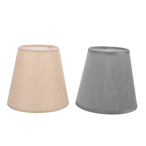 VICASKY 2 Stück Vintage Stoff Lampenschirm Teiliges Kleine Dekorative Lampenschirme aus Hochwertigem Stoff Ersatz für Tischleuchte Nachttischlampe Wohnzimmer Schlafzimmer Büro Sanftes von VICASKY