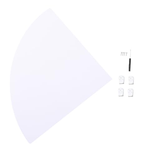 VICASKY 2 Stück Wand Eckregal Weiß Wandmontiertes Dreieckiges Aufbewahrungsregal Fan Form Wandboard Für Küche Schlafzimmer Bad Büro von VICASKY