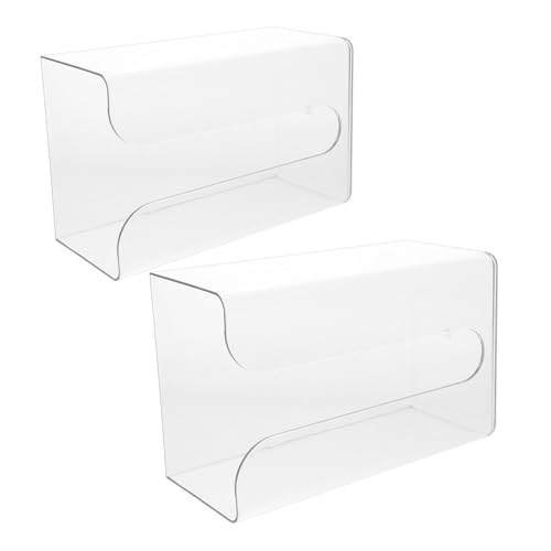 VICASKY 2 Stück Wandmontierter Papierhandtuchspender ohne Bohren Minimalistischer Taschentuchhalter für Küche Bad Wc Transparente Aufbewahrungsbox für Papier und Müllbeutel Installieren von VICASKY