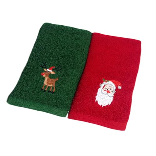 VICASKY 2 Stück Weihnachtshandtücher Große Weihnachtshandtücher Baumwollhandtuch Für Weihnachtsdesign Dekor Zuhause Badezimmer Reinigung von VICASKY