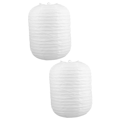 VICASKY 2 Stück Weiße Papierlaterne Lampenschirm Faltbar DIY Lampion Hängelampe Romantische Lichtdiffusion Minimalistisches Design für Zimmer und Partydeko von VICASKY