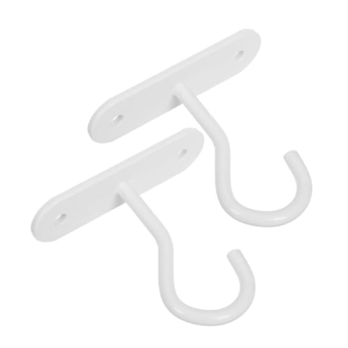 VICASKY 2 Stück Weiße Wandhaken aus Eisen für Pflanzen Windfeste Robuste Halterung Minimalistisches Design für Innen Außenbereich Stilvolle Aufhängung für Blumentöpfe und Garten dekor von VICASKY
