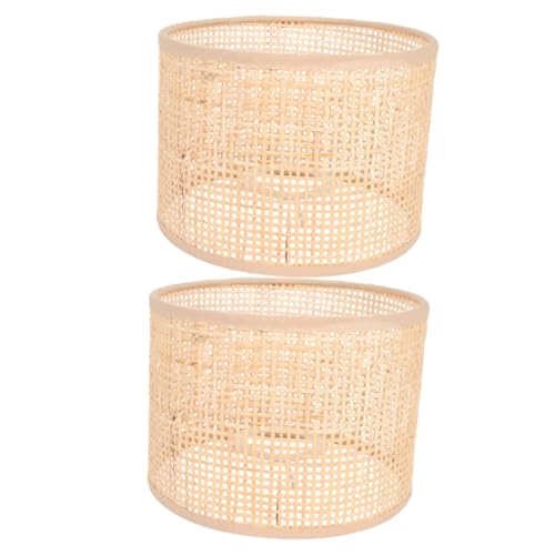 VICASKY 2 Stück Woven Rattan Lampenschirm Pendelleuchte Lampenabdeckung mit Mesh Design Natürliche Lichtfilterung Rustikale Dekoration für Wohnzimmer Schlafzimmer Vielseitig Einsetzbar VICASKY 2 Stück Woven Rattan Lampenschirm Pendelleuchte Lampenabdeckung mit Mesh Design Natürliche Lichtfilterung Rustikale Dekoration für Wohnzimmer Schlafzimmer Vielseitig Einsetzbar von VICASKY