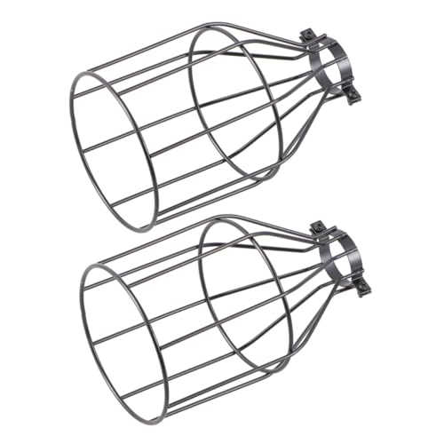 VICASKY 2 Stücke Lampenschirme Einfacher Vintage Draht Lampenkäfig Robuster Lampenschutz für Hängelampen für Hotel Zuhause Restaurant Beleuchtung Leicht Montierbar von VICASKY