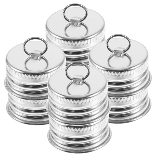 VICASKY 20 Stück Teiliges Eloxierte Aluminium Schraubdeckel mit Dichtungsring Auslaufsichere Metall verschlüsse für Einmachgläser und Vorratsdosen Leicht Tragbar Passend für Saft von VICASKY
