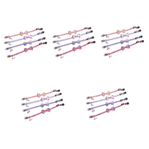 VICASKY 20 Stück Teiliges Verstellbares Haustier mit Us Flagge und Stern Motiven Strapazierfähiges Geflochtenes Material Farbenfrohes Design für Hunde und Geeignet für Nationalfeiertag und VICASKY 20 Stück Teiliges Verstellbares Haustier mit Us Flagge und Stern Motiven Strapazierfähiges Geflochtenes Material Farbenfrohes Design für Hunde und Geeignet für Nationalfeiertag und von VICASKY