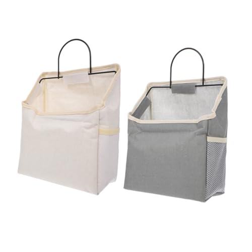 VICASKY Hängende Aufbewahrungstasche 2 Stück Mehrzwecktasche aus Baumwolle Platzsparend für Schlafzimmer Nachttisch Organizer Wandmontiert Faltbar von VICASKY