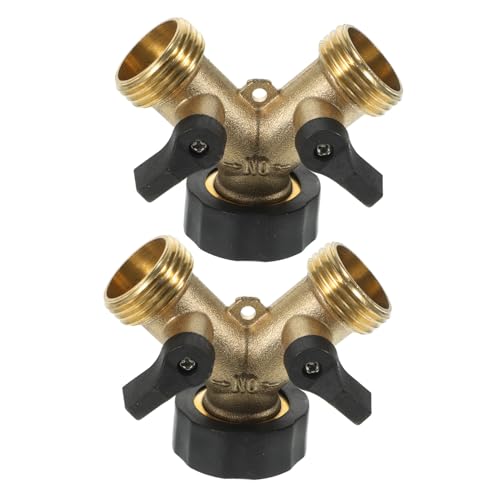 VICASKY 2Stücke Messing Garten Schlauchverteiler Y Förmig Doppelschlauchanschluss für Wasserhähne Hochdruckbeständig für Garten und Haushalt VICASKY 2Stücke Messing Garten Schlauchverteiler Y Förmig Doppelschlauchanschluss für Wasserhähne Hochdruckbeständig für Garten und Haushalt von VICASKY