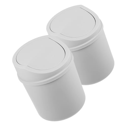 VICASKY 2Stücke Mini Mülleimer mit Deckel Tragbarer Tischabfalleimer für Home Office Schlafzimmer und Wohnzimmer Design zur Geruchsreduzierung von VICASKY