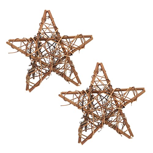 VICASKY 2Stücke Rattan Kranz Rahmen für DIY Dekoration Sternform Kranz aus Robustem Rattan für Tür Wand und Fenster Vielseitig Einsetzbar für Verschiedene Anlässe von VICASKY