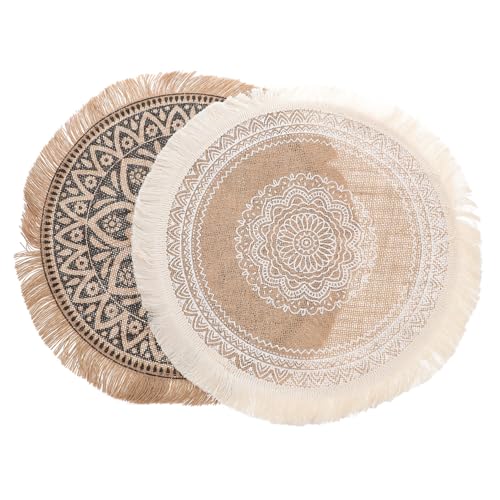 VICASKY 2Stücke Runde Tischmatten Waschbare und Hitzebeständige Platzdeckchen für Esstisch Moderne Dekoration rutschfest für Restaurant VICASKY 2Stücke Runde Tischmatten Waschbare und Hitzebeständige Platzdeckchen für Esstisch Moderne Dekoration rutschfest für Restaurant von VICASKY