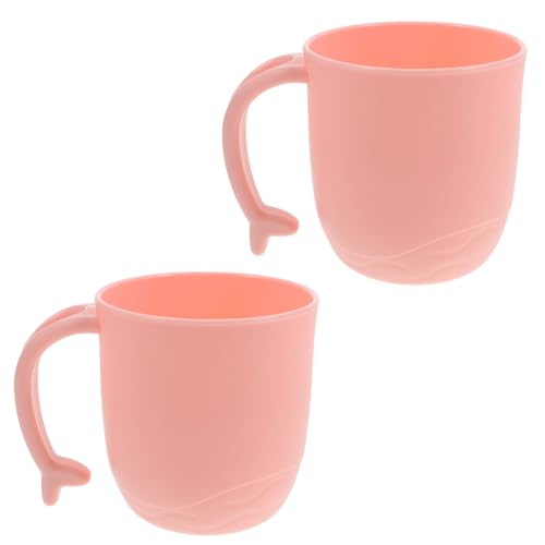 VICASKY 2Stücke Zahnbürstenbecher aus Mundspülbecher mit Ergonomischem Griff für Badezimmer und Unterwegs Pinkes Design VICASKY 2Stücke Zahnbürstenbecher aus Mundspülbecher mit Ergonomischem Griff für Badezimmer und Unterwegs Pinkes Design von VICASKY