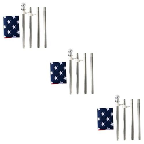 VICASKY 3 Sätze American Flag Pole Boot Fahnenmast mit Kupferringen Wetterfest Robust und Einfach zu Montieren für Outdoor Einsatz von VICASKY
