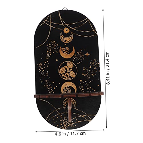 VICASKY 3 Stück Boho Kristall Display Regal Teiliges Schwarzes Wandregal Schwebend Zierlicher Halter für Kristall Weihnachtsornamente Vielseitig für Büro Partydekoration von VICASKY