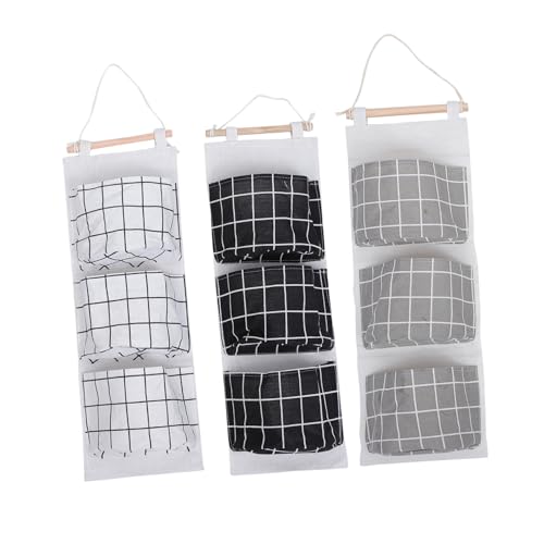 VICASKY 3 Stück Hängende Aufbewahrungstaschen Set aus Baumwoll Leinen für Zuhause Praktische Organizer für Wand Schrank oder Tür für Kleine Gegenstände Wie Fernbedienungen Brillen und VICASKY 3 Stück Hängende Aufbewahrungstaschen Set aus Baumwoll Leinen für Zuhause Praktische Organizer für Wand Schrank oder Tür für Kleine Gegenstände Wie Fernbedienungen Brillen und von VICASKY