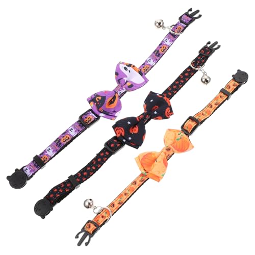 VICASKY 3 Stück Katzenkragen mit Glocke Katze mit Glocke Schild Name lustig klein Zubehör Partygunst Katzenglockendekor Glockenhalsband für Katzen Halloween-Kostüm für Haustiere Polyester VICASKY 3 Stück Katzenkragen mit Glocke Katze mit Glocke Schild Name lustig klein Zubehör Partygunst Katzenglockendekor Glockenhalsband für Katzen Halloween-Kostüm für Haustiere Polyester von VICASKY