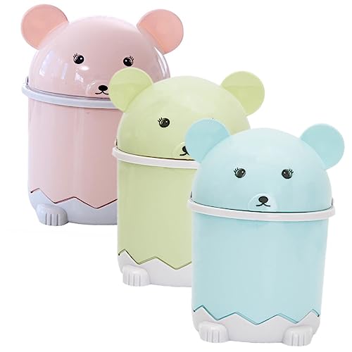 VICASKY 3 Stück Mini Abfalleimer Pack Cartoon Tischmülleimer für Büro und Zuhause aus Strapazierfähigem Kompaktes Design Blau Grün für Schreibtisch und Bad VICASKY 3 Stück Mini Abfalleimer Pack Cartoon Tischmülleimer für Büro und Zuhause aus Strapazierfähigem Kompaktes Design Blau Grün für Schreibtisch und Bad von VICASKY