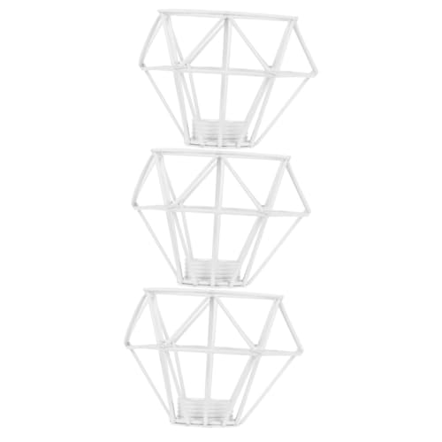 VICASKY 3 Stück Retro Metall Lampenschirm Diamant Form Weiß Vintage Deko Lichtschutz Für Decken Wand Stehlampen Schutz Für Birne Kreativer Lampenschirm Pendelleuchte Zubehör VICASKY 3 Stück Retro Metall Lampenschirm Diamant Form Weiß Vintage Deko Lichtschutz Für Decken Wand Stehlampen Schutz Für Birne Kreativer Lampenschirm Pendelleuchte Zubehör von VICASKY