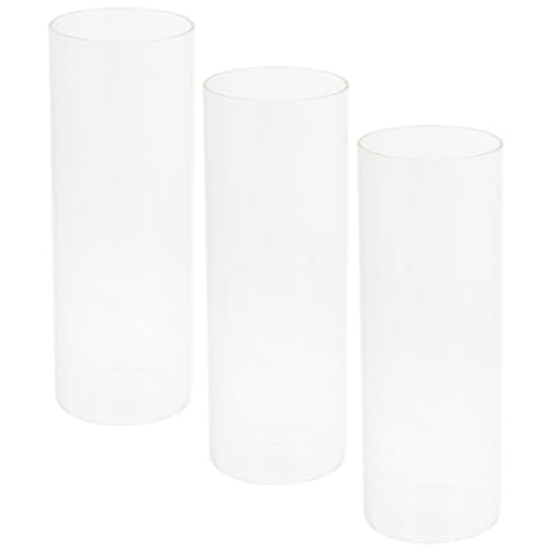 VICASKY 3 Stück Teiliges Glas Kerzenglas Zylinder Teelichthalter Transparent Kerzenhalter für Tischdeko Wohnzimmer Hochzeit Bankett und Candlelight Dinner Geeignet von VICASKY