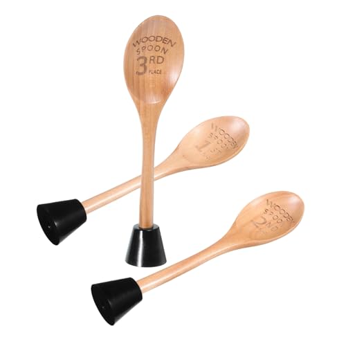 VICASKY 3 Stück Teiliges Holzlöffel trophäen set mit Sockel Nachhaltig Graviert für Chili Cook off Kochwettbewerbe Backen und Küchenpreise Einzigartige Auszeichnung für Sieger von VICASKY