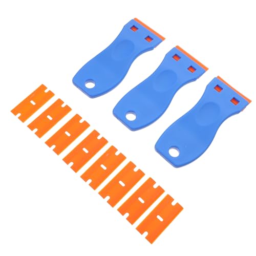 VICASKY 3 Stück Teiliges Kunststoff rasierklingen Ersatzklingen Ergonomischer Aufkleberentferner für Glas Kunststoffschaber gegen Klebereste Sicherer Decals Folienentferner für Fenster von VICASKY