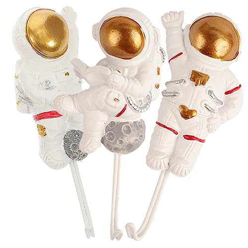 VICASKY 3 Stück Teiliges Selbstklebendes Astronaut Wandhaken Starke Haftung Multifunktional für Küche Bad Flur Transparent ohne Bohren Robust und Einfach zu Befestigen als Garderobenhaken von VICASKY