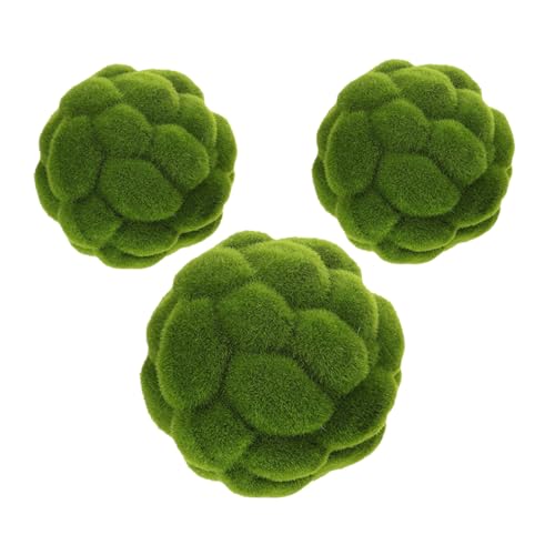VICASKY 3 Stück Teiliges Simulierte Mooskugeln und Dekorative Künstliche Pflanzensphären für Fenster Decken und Gartendekor Langlebige Grüne Deko für Innenräume von VICASKY
