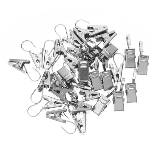 VICASKY 30 Stück Teiliges Edelstahl Vorhangclip Robuste Gardinenklammern Multifunktionale Duschvorhang Clips Rostfrei Vielseitig Einsetzbar für Gardinen Kleidung und Duschvorhänge von VICASKY