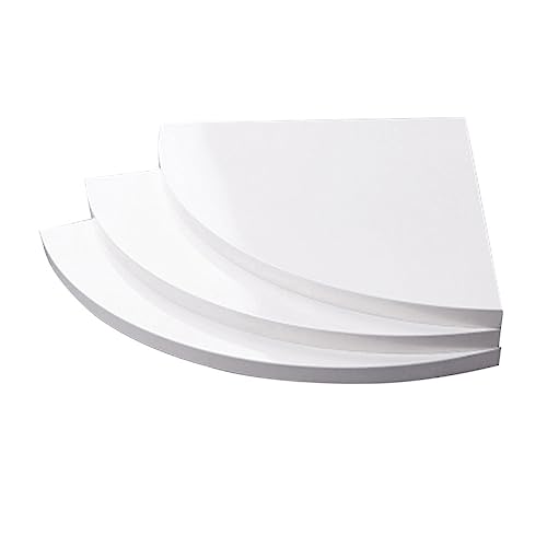 VICASKY Eckregal Wandmontage 3 Stück Runde Hängeregal aus Verbundplatte Schwebendes Bücherregal für Schlafzimmer und Büro Dekorative Wandregale VICASKY Eckregal Wandmontage 3 Stück Runde Hängeregal aus Verbundplatte Schwebendes Bücherregal für Schlafzimmer und Büro Dekorative Wandregale von VICASKY
