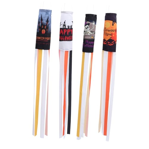 VICASKY 4 Halloween Windflaggen mit Kürbis Schloss Gruselmotiv und Totenkopf Leichte Wetterfeste Windrichtungs-dekoration für Garten Terrasse Halloween Party VICASKY 4 Halloween Windflaggen mit Kürbis Schloss Gruselmotiv und Totenkopf Leichte Wetterfeste Windrichtungs-dekoration für Garten Terrasse Halloween Party von VICASKY