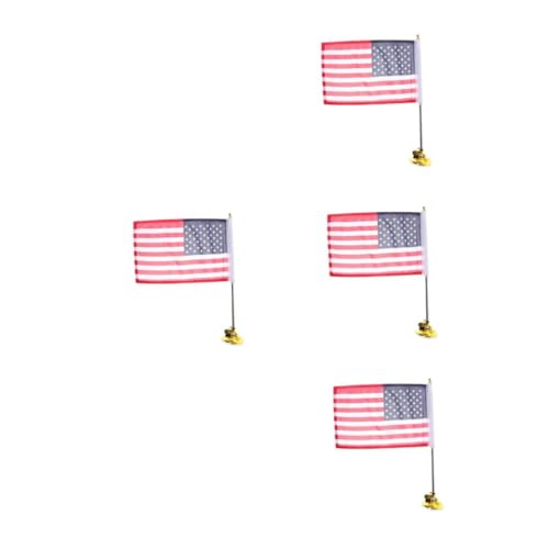 VICASKY 4 Sätze Einstellbarer Auto Flaggenmast mit Saugnapfbasis Teleskop Flaggenhalter für Fahrzeugparaden und Feiern Flagge Stabiler Halter für Außen von VICASKY
