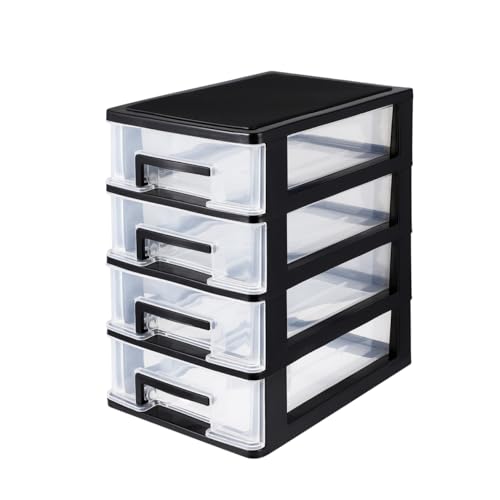 VICASKY Kunststoff Aufbewahrungsschrank Mit Organizer Für Büro Und Wohnraum Tragbare Multifunktions-schubladenbox Schwarz Und Transparent VICASKY Kunststoff Aufbewahrungsschrank Mit Organizer Für Büro Und Wohnraum Tragbare Multifunktions-schubladenbox Schwarz Und Transparent von VICASKY