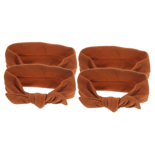 VICASKY 4 Stck. Teiliges Elastisches Haustier Stirnband mit Großem Braunem Schleifen Bowknot Bequemes Hundekopfschmuck Geeignet für Party Festival Hochzeit und Haustiere Wie Hunde Katzen von VICASKY