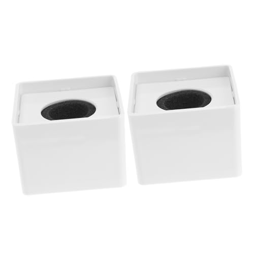 VICASKY 4 Stk. Teiliges Tragbares Mikrofon Logo Flag Station aus Weißem Abs Quadratische Form Geeignet für Professionelle Interviewmikrofone Kreative Gestaltung mit Großem Logo-bereich von VICASKY