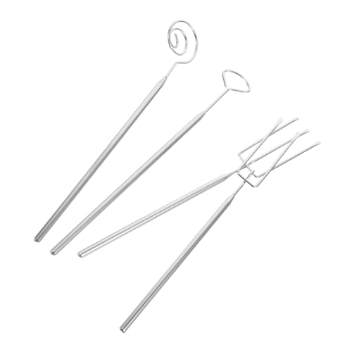 VICASKY 4 Stück Edelstahl Fondue Gabel Set Ergonomisch Schokoladen Pralinen Delikatesse Besteck für Käse und Hot Pot Küche Vielseitig Robust Langlebig von VICASKY