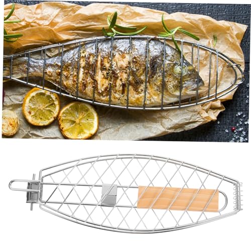VICASKY 4 Stück Grillkorb aus Edelstahl mit Abnehmbarem Griff Multifunktionaler Bbq Fisch und Gemüsegrillkorb Leichtes Tragbares Grillzubehör für Camping Party und Grillabend Rostfrei und von VICASKY