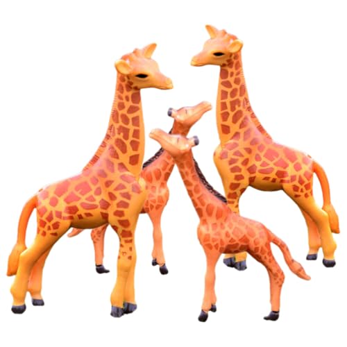 VICASKY 4 Stück Miniatur-Giraffe-Statue Miniatur-Giraffe Miniatur-Giraffe-Statue Dschungel-Tiermodell Für Giraffen-Themendekoration Partygeschenke von VICASKY