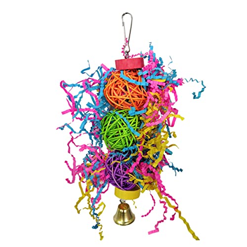 VICASKY 4 Stück Papageien Kauspielzeug Teiliges Rattan Ball Set mit Schaukel Hängendes Vogelspielzeug für Sittiche Wellensittiche und Kleine Papageien Sicheres Naturmaterial Fördert von VICASKY