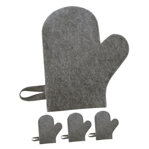 VICASKY 4 Stück Saunahandschuhe aus Flexiblem Filz Hitzebeständig und Isolierend Leichte Sauna Handschutz Mittens für Sauna Bad und Spa Praktische mit Aufhängeöse für Zuhause und Reisen von VICASKY